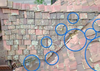 Broken Roof Tiles From Hail