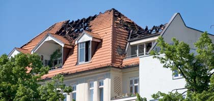 Fire Damage on Tile Rooftop
