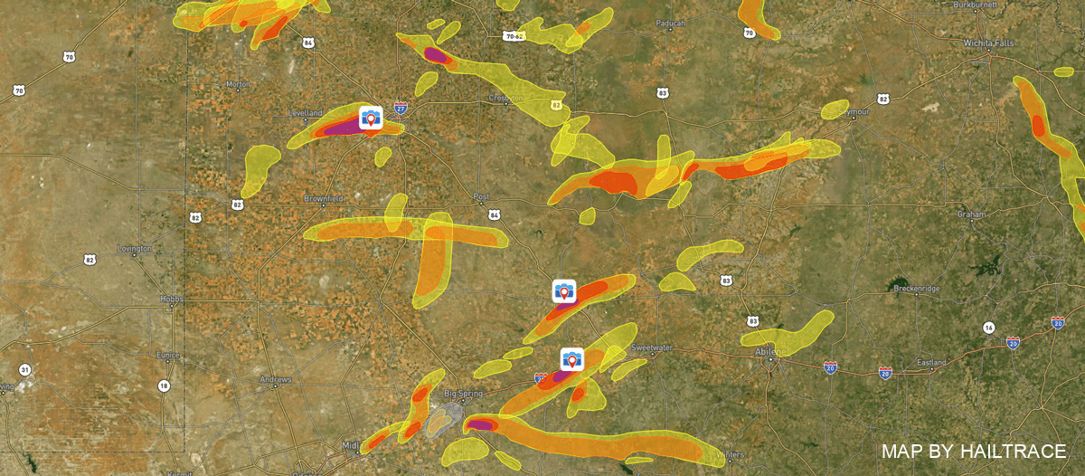 West Texas Hail Map 5/16 & 5/17 2021