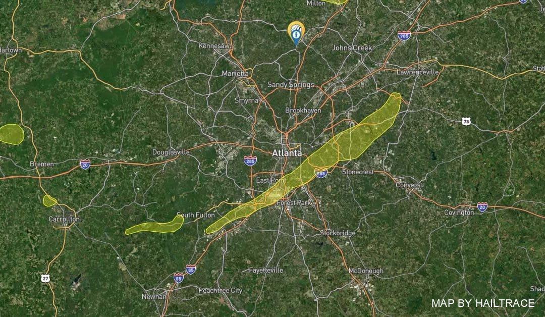 Dangerous Hail Storm Causes Roof Damage in Atlanta on April 24, 2021