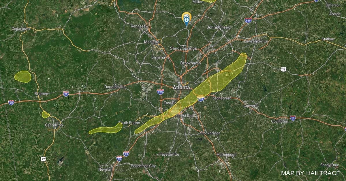 Hail Map Atlanta 4/24/21