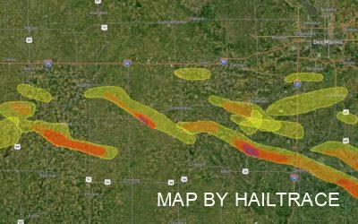 Hail Storm on June 18, 2021 Causes Roof Damage in Southern Iowa