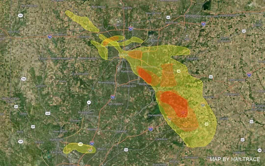Tornado & Hail Storm on June 18, 2021 Cause Severe Roof Damage in Dayton, Ohio