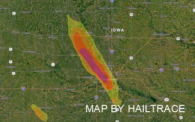 Storm With Baseball Size Hail Crushes Roofs in Des Moines, Iowa on July 9, 2021