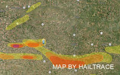 Monster Hail Storm Crushes Roofs in Western Kansas on August 7, 2021