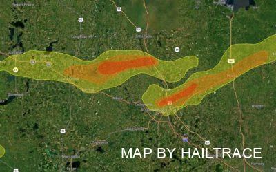 St. Cloud, Sauk Center Area Saw Roof Hail Damage From August 28, 2021 Storm Including Baseball Size Hail & 70MPH Winds