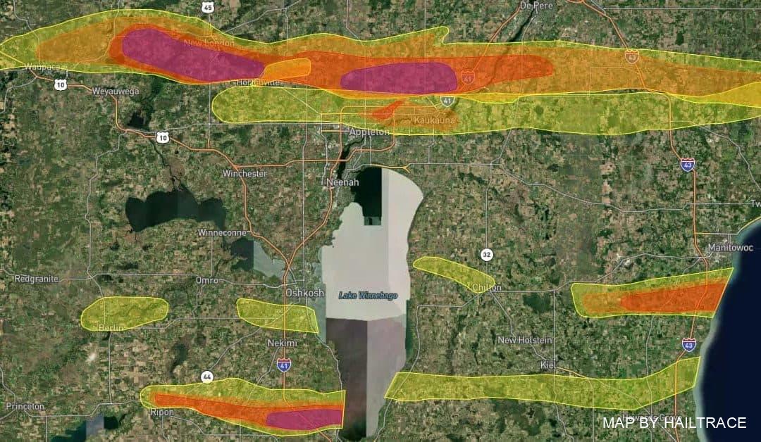 Fond du Lac, Wisconsin September 7, 2021 Hail Storm Causes Roof Damage (Repairs Ongoing)