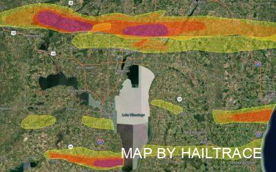 Fond du Lac, Wisconsin September 7, 2021 Hail Storm Causes Roof Damage (Repairs Ongoing)