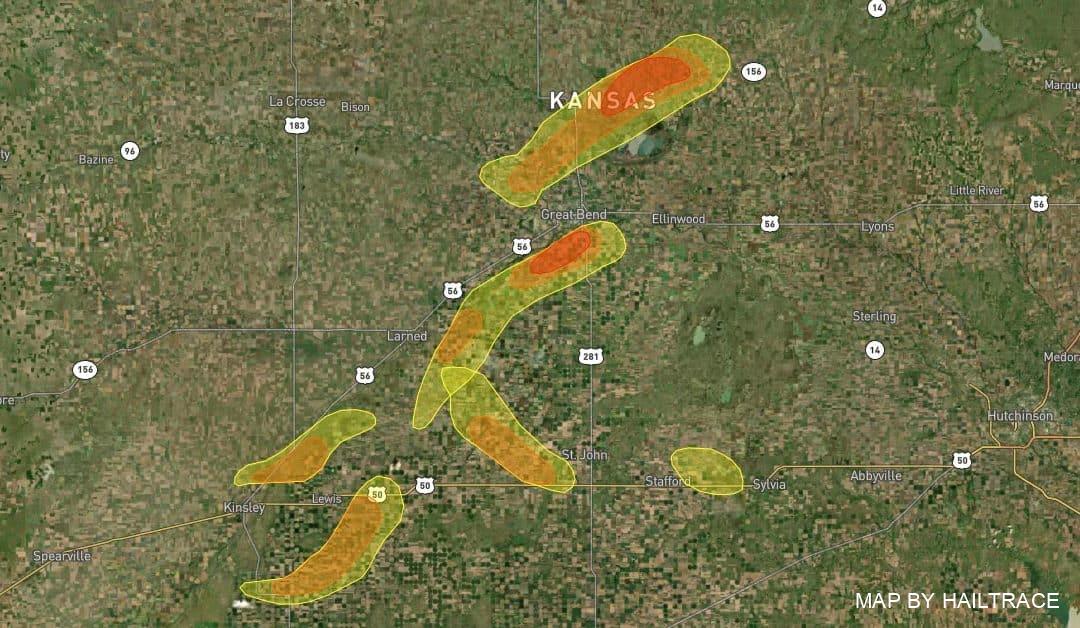 Hail Damage Roof Repair Following September 14, 2021 Storms Around Great Bend, Kansas