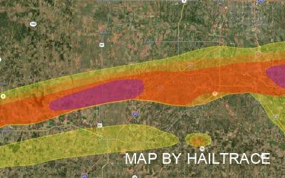 Blanchard, Oklahoma Hail Roof Damage Following October 10, 2021 Storm (Repairs Ongoing)