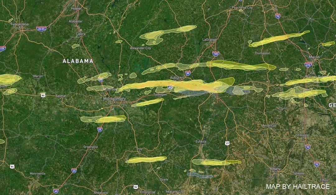 Emergency Roofing Contractors Dispatched After Destructive Hail and Strong Wind Storm Through Alabama And Georgia on December 30, 2021