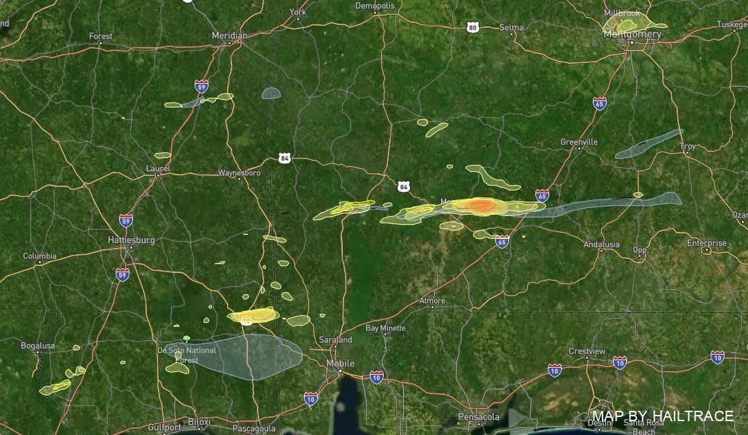 Roof Repair And Cleanup Crews Dispatched To Southern Alabama After Hail Storm, January 9, 2022