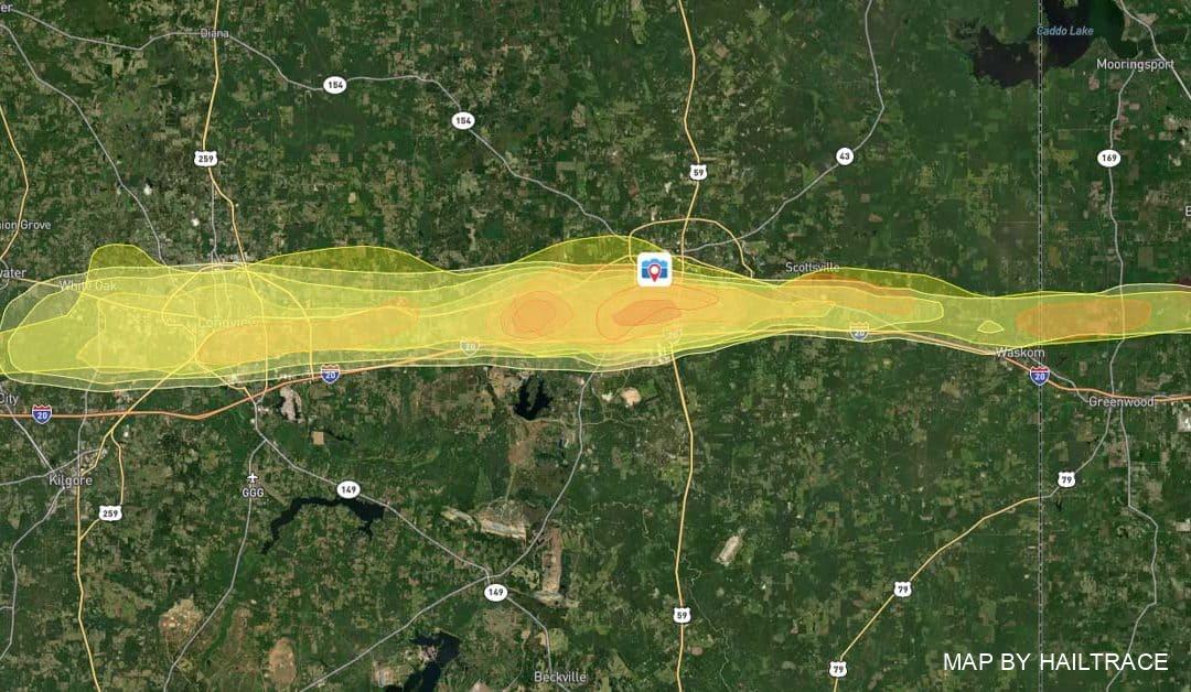 Roofing Contractor Deployed After Unusual Hail Storm In Longview-Marshall Area Of Texas, January 19, 2022