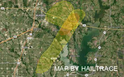 Emergency Roof Repair Following Hail and Tornadoes in Princeton, Texas, March 14, 2022