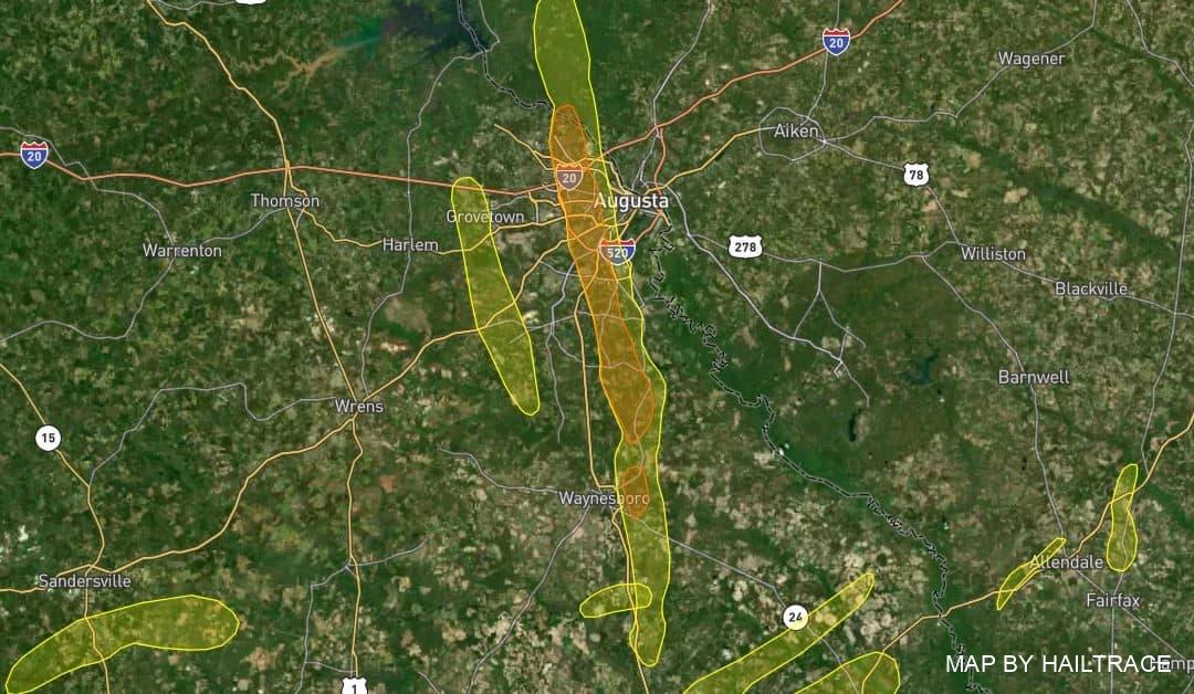 Contractor Responds After Big Hail Causes Roof Damage in Augusta, GA March 16, 2022