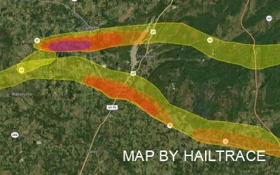 Emergency Roof Repair Crews Respond To Hail Destruction In Atoka, Coalgate, OK, on Monday, April 11, 2022