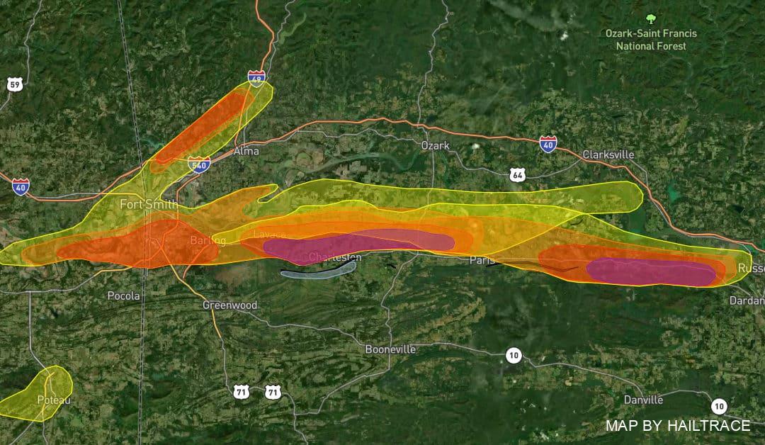 Roof Repair Specialists Respond To Hailstorms, Tornadoes Wreaking Havoc From Fort Smith To Russellville, Arkansas, on Monday, April 11, 2022