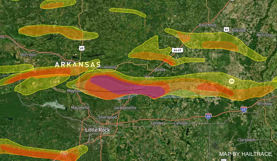 Emergency Roof Crews Alerted As Little Rock, Central Arkansas Pummeled By Hail & Tornadoes April 11, 2022