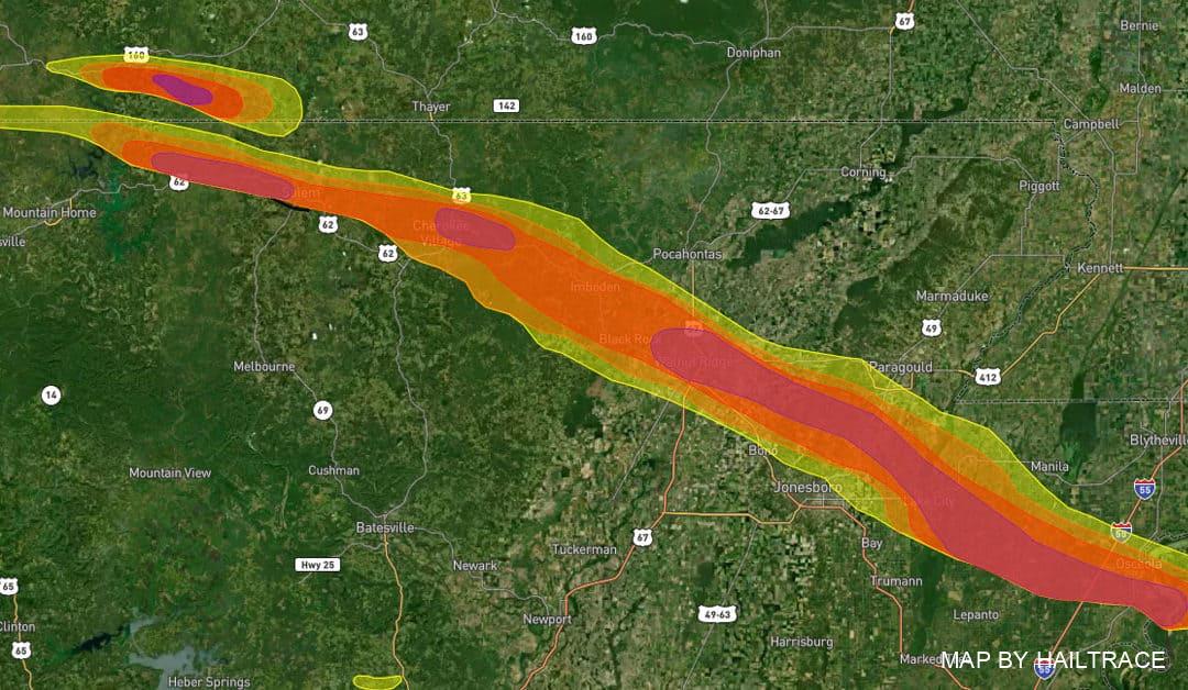 Emergency Roof Repair Teams Respond As Jonesboro, Northeast Arkansas Ravaged By Tornados & Hail On Friday, April 15th, 2022