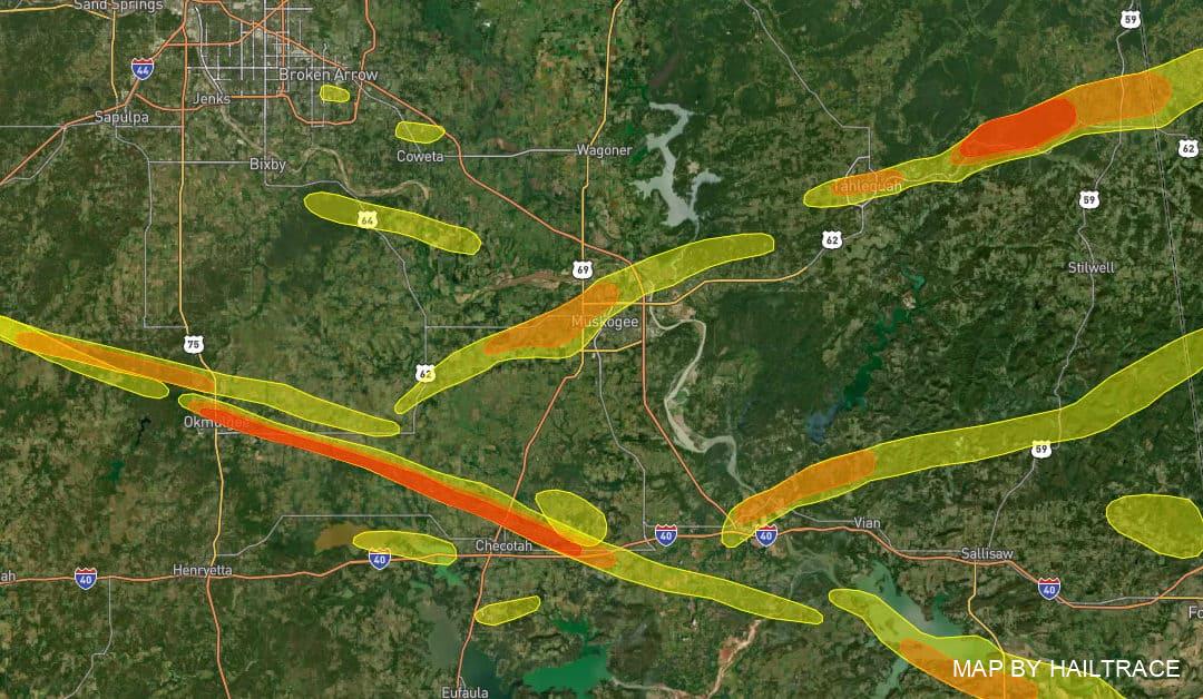 Emergency Roofing Crews Respond to Hail Damage Across Okmulgee, Muskogee & Tahlequah, OK on Friday, April 15, 2022