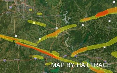 Emergency Roofing Crews Respond to Hail Damage Across Okmulgee, Muskogee & Tahlequah, OK on Friday, April 15, 2022