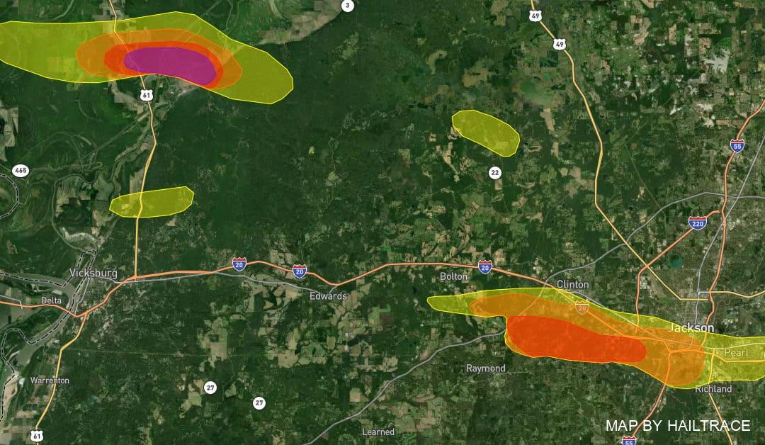 Commercial Roof Repair Crews Pivot After Hail Strikes Jackson & Central Mississippi on Sunday, April 17, 2022