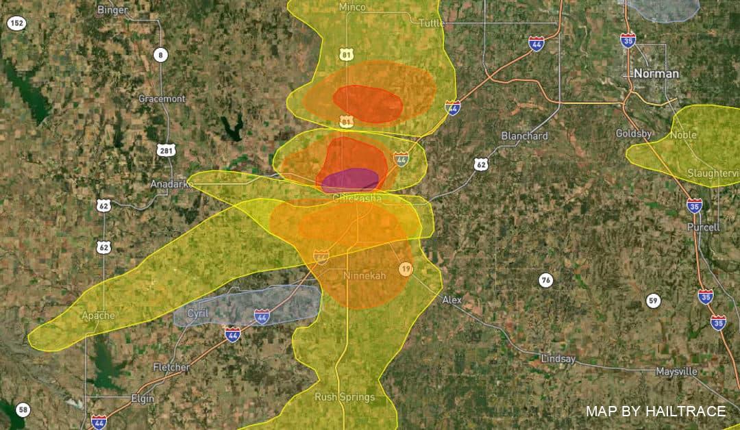 Roof Leak Repair Critical After Hail, Wind Gusts Inflict Property Damage on Chickasha, OK, Monday, May 2, 2022