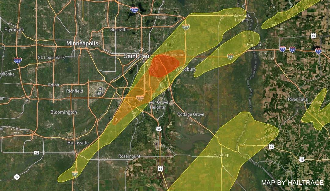 Emergency Contractor Team Fixes Roofing Systems Following Heavy Hail Storms, On May 9, 2022  In St. Paul, Minnesota