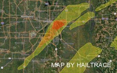 Emergency Contractor Team Fixes Roofing Systems Following Heavy Hail Storms, On May 9, 2022 In St. Paul, Minnesota