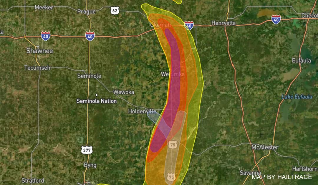 Emergency Roofing Underway in Okemah & Wetumka, OK, After Grapefruit-Sized Hail Inflicts Property Damage on Sunday, May 15, 2022