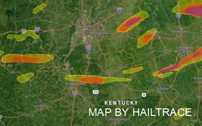 Roof Hail Damage Repaired By Contractors After Central Kentucky Storm, on May 19, 2022