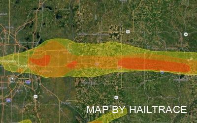 Emergency Crews Respond To Roof Hail Damage In St. Paul, Minnesota, On May 19, 2022