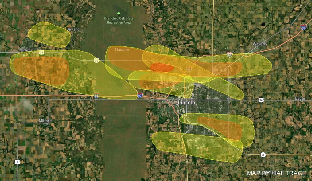 Commercial Roof Inspections in Lincoln, NE for Hail Damage Insurance Claims After Storm on June 16, 2022