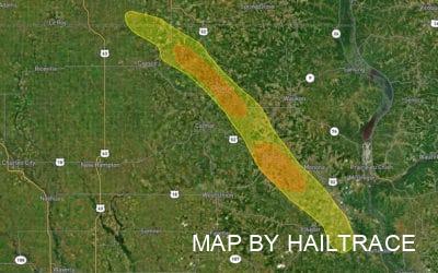 Commercial Roof Inspections in Decorah & Postville, IA for Hail Damage Insurance Claims After Storm on June 28, 2022