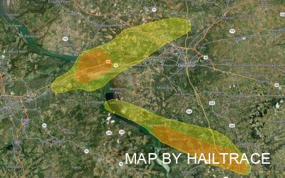 Commercial Roof Inspections in Columbia, PA for Hail Damage Insurance Claims After Storm on July 1, 2022