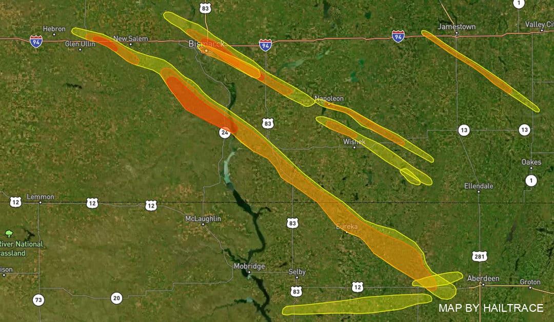Commercial Roof Inspections Bismarck, ND for Hail Damage Insurance Claims After Storm on July 21, 2022