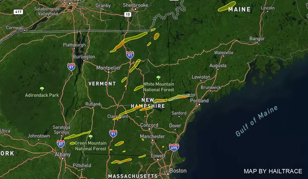 Commercial Roof Inspections in New England for Hail Damage Insurance Claims After Storm on July 21, 2022