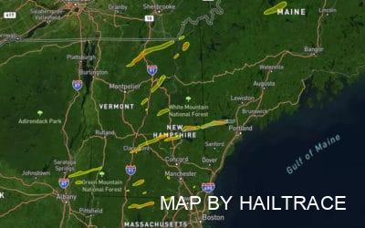 Commercial Roof Inspections in New England for Hail Damage Insurance Claims After Storm on July 21, 2022