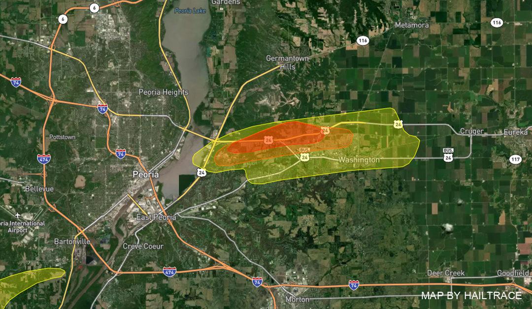 Commercial Roof Inspections in Washington, IL To Document Hail & Wind Damage From August 20, 2022 Storm