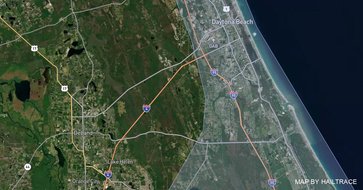 Hail and Wind Damage Map - Volusia County, FL, Hurricane, Wind 11/9/2022