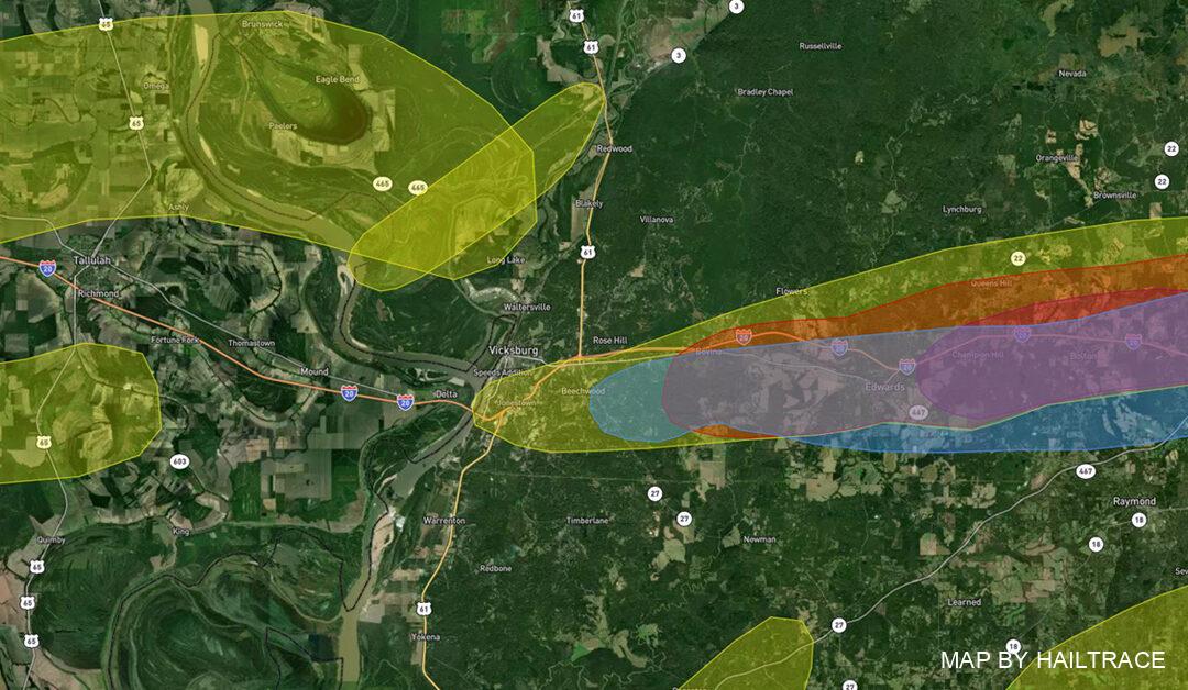 Roof Inspection and Insurance Claims Assistance for Hail Damage now available in Vicksburg, MS After March 26 Storm