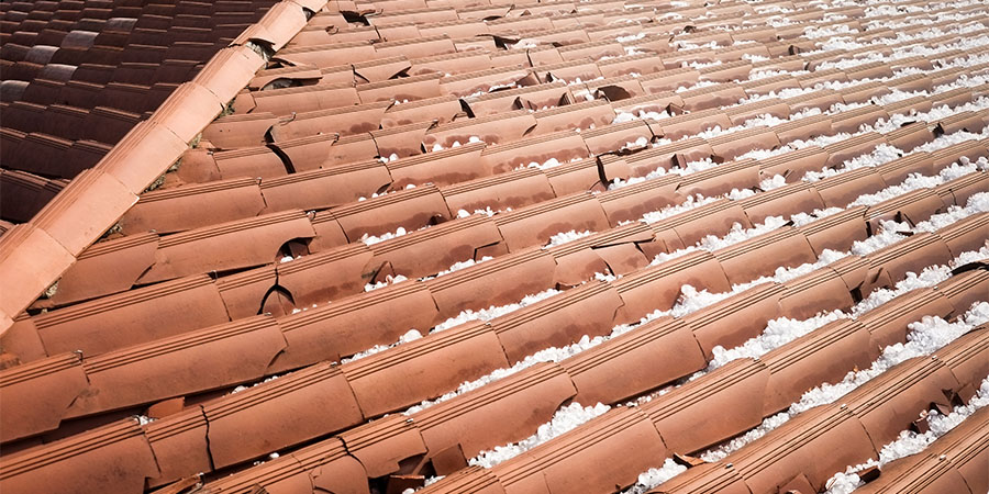 Hail Storm Roof Tile Damage
