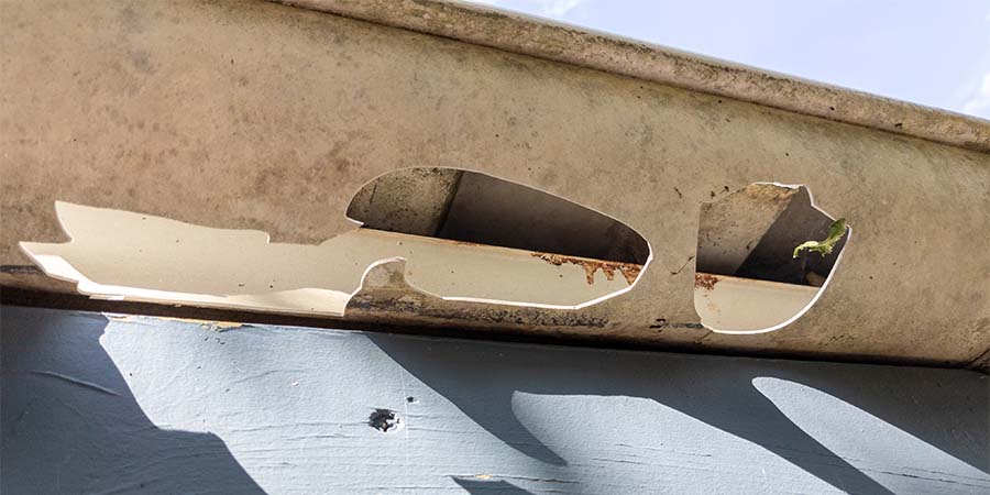 Gutter Hail Damage